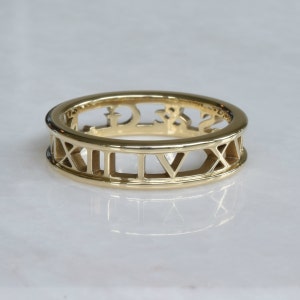 Personalized Ring, Solid 14Kt  or 10Kt Yellow or White Gold, Choice of Characters, Personal Ring