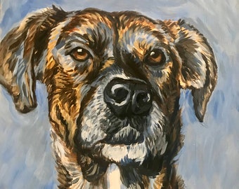 Custom Dog Portrait, Cat Portrait, Pet portrait, custom painting, commission, pet memorial, anniversary gift for pet lover, by Alaska artist