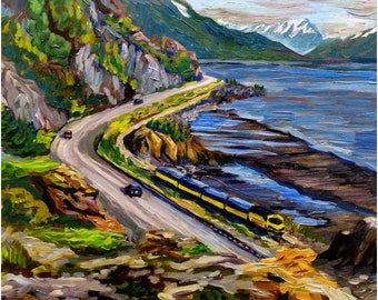 Archival Art Print Alaska Train, Railroad - 8” x 8” Image Wall Art By Amanda Faith Thompson,m
