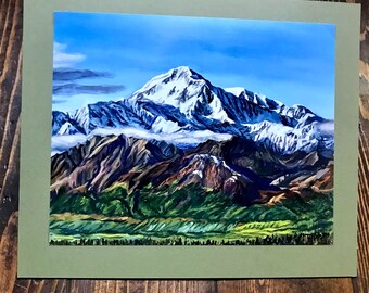 Denali in Summer, South View - Alaska art print by Amanda Faith - Talkeetna, mountain, national park