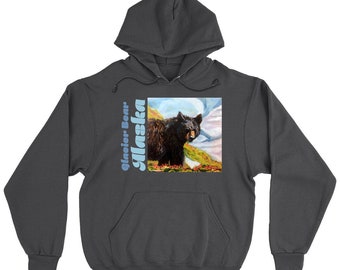 Alaska Glacier Bear Hoodie - Pullover, Design On Front By @Alaskapainter