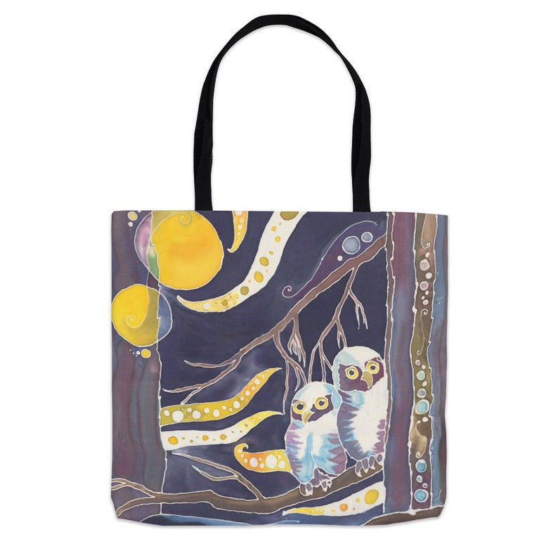 Alaska Baby Owls In A Magical Forest Tote Bag image 1