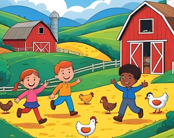 Farm Coloring Book for Kids | 22 Printable Coloring Pages | Toddler Activity Sheet | Instant Download PDF
