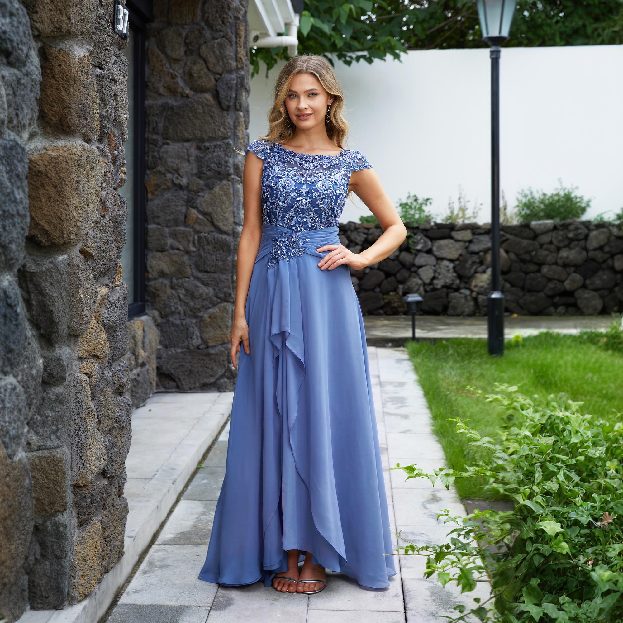 mother of the bride dresses slate blue mother of the bride dresses slate blue ZAPAKA Women Queen Anne Dusty Blue Mother of the Bride Dress Lace Appliqued A Line Long Sleeves Wedding Guest Dress, Grey Blue / US10-parroquiadesanalbertomagno.com