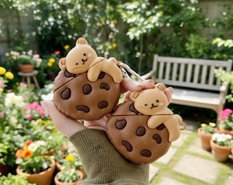 Bear Cookie AirPods Case, Kawaii Silicone Earphone Cover
