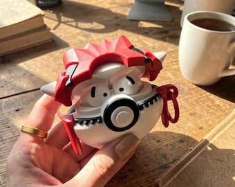 Red Monster  AirPods Case with Keychain Cute Silicone Cover for AirPods / Pro, Anime Gift, Trendy Tech Accessory