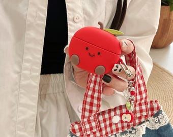 AirPods Case Silicone Apple Cartoon Design – Protective AirPods Cover With Cute Fruit Style, Durable Portable Accessory For Everyday Use