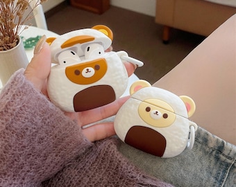Kawaii Bear AirPods Case | 3D Cartoon, Shockproof Silicone Cover