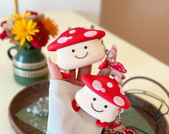 Walking Mushroom AirPods Case | Cute 3D Silicone Cover, Kawaii Gift