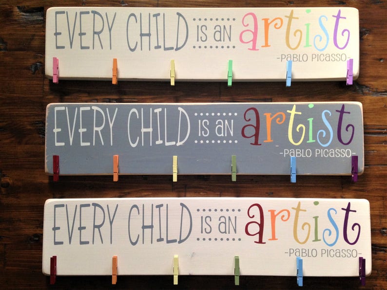 Every Child Is An Artist Children's Art Display Board Wood Etsy