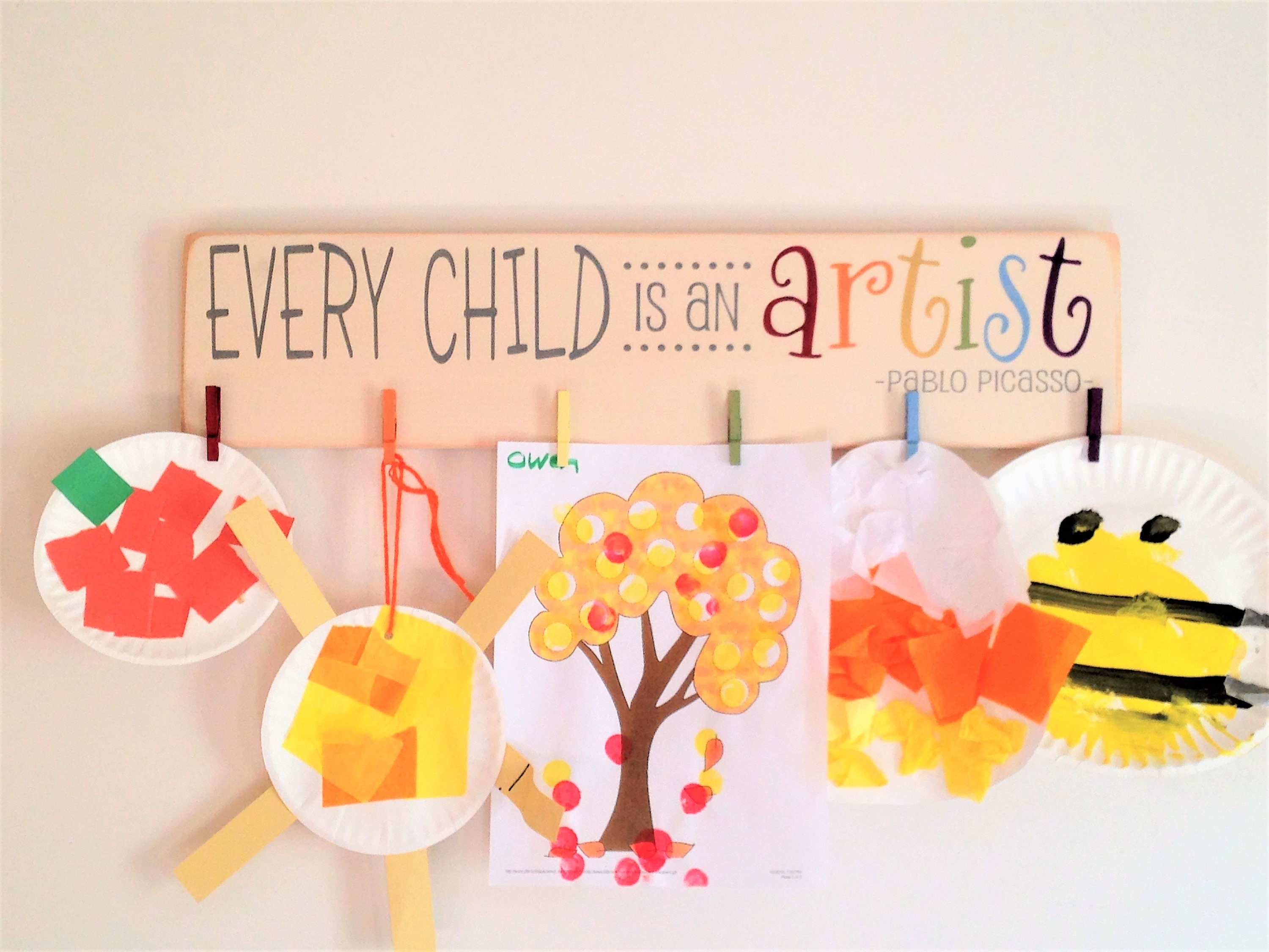 Every Child Is An Artist Children's Art Display Board Wood Etsy