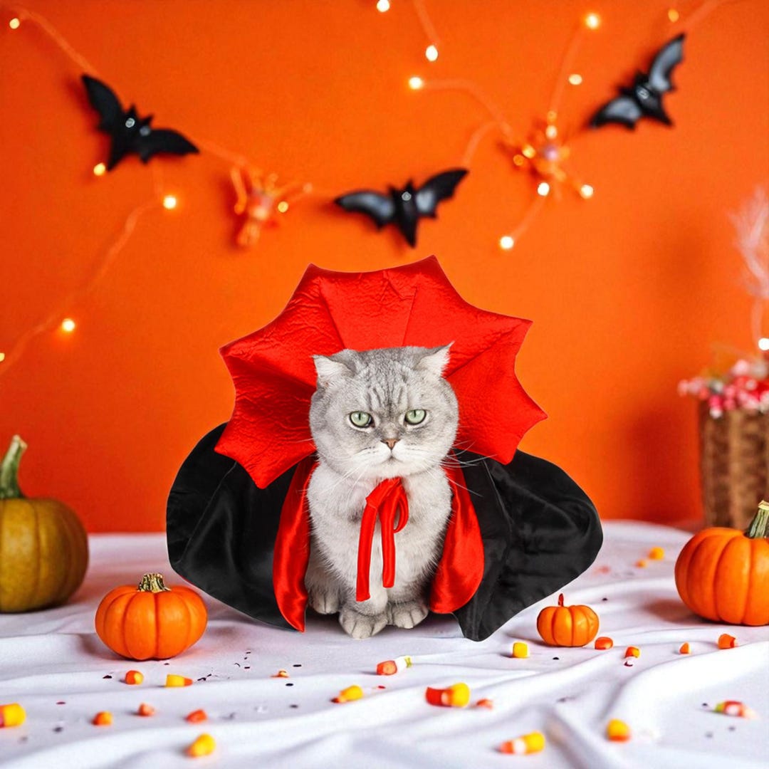 Kawaii Vampire Pet Costume: Cosplay Cloak for Small Dogs & Cats - Etsy