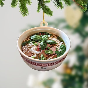 Vietnamese Pho Ornament, Pho Noodle Christmas Ornament, Noodle Ornament, Asian Food Ornament, Gift For Food Lovers