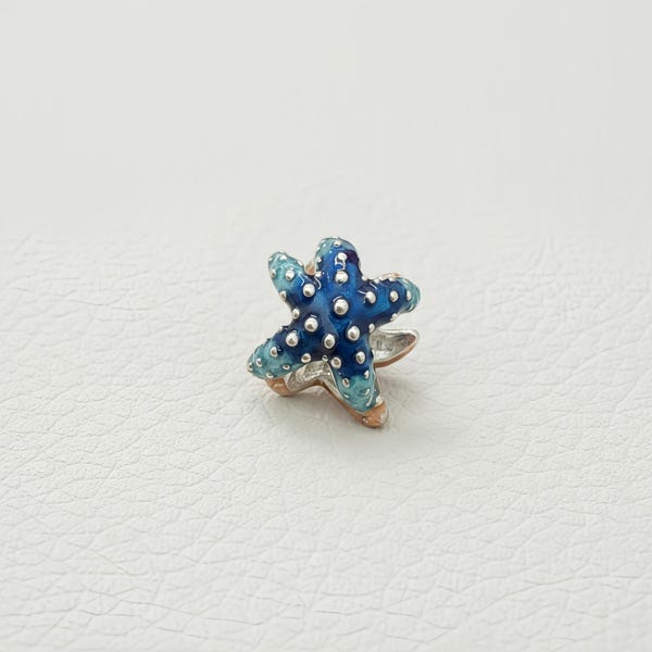 Sterling Silver Starfish Charm: Colorful Ocean Bead for Pandora Bracelet