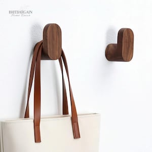 Handmade Oak & Walnut Wall Hook: Modern Entryway Decor