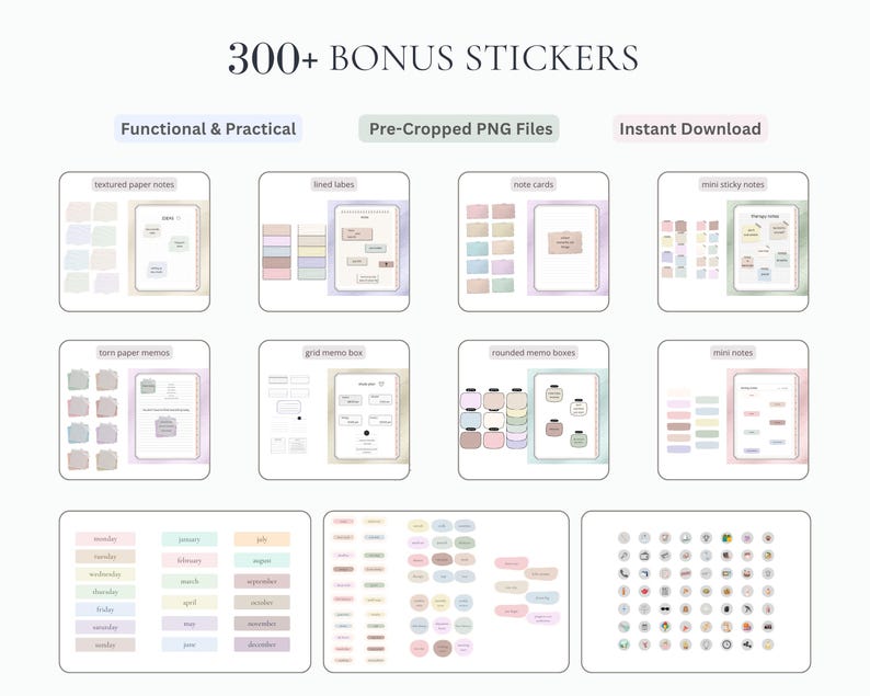 Undated ADHD Hyperlinked Digital Planner for Goodnotes, Dopamine Menu ...