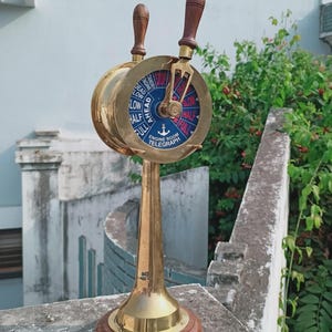 Antique Ship Telegraph, Brass Ship Decor, Maritime Collectible, Vintage Nautical Instrument, Ship Engine Control, Brass Maritime Decor