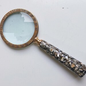 Handheld Magnifying Glass, Vintage Magnifying Glass, 4 Inch Lens Magnifier, Ceramic Handle Magnifying Glass, Designer Magnifier