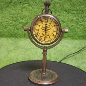 Handcrafted Brass Clock, Antique Table Clock, Old-World Charm Clock, Retro Style Clock, Brass Home Decor, Vintage Table Clock