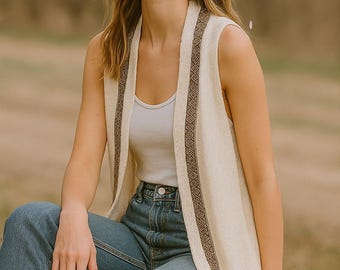 Boho Fransen Shrug, Handgefertigter leichter Festival Kimono-Cardigan, Tribal Borte Boho Sommer Layering Piece, Resort Wear Cover Up 2025