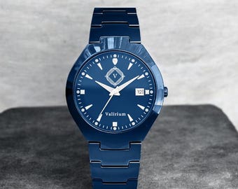 Blue Wristwatch | Classic Navy Dial Unisex Design with Adjustable Bracelet
