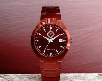 Red Wristwatch | Bold Unisex Design with Adjustable Bracelet