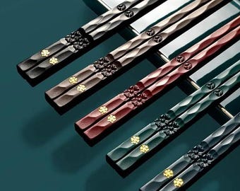 5 paar herbruikbare Aziatische eetstokjesset - sushisticks in Japanse/Chinese/Koreaanse stijl - Milieuvriendelijk plastic keukengerei voor eten en cadeaus