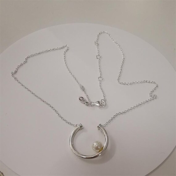 Pandora Contemporary Pearl Hoop Necklace 50cm Australia