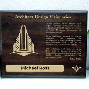 Architect Gift Plaque | Personalized Poem for Commercial Building Design | Architecture Office Decor