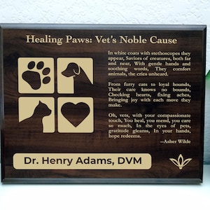 Healing Paws: Vet&#39;s Noble Cause - a Veterinarian Personalized Gift For Saving Lives That Can&#39;t Talk