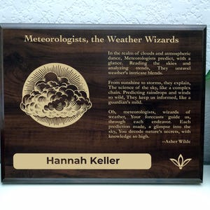 Meteorologist Gift Plaque | Personalized Poem for Weather Forecasting | Office Decor for Climatology & Meteorology