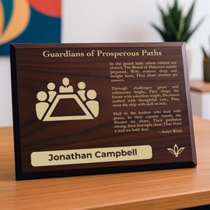 Guardians & Prosperous Paths - Board of Directors Personalized Gift Plaque For Leadership That Shapes Tomorrow