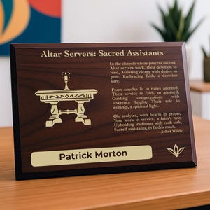 Altar Boy Gift Plaque | Personalized Poem for Altar Servers | Church Decor for Helping Acolytes