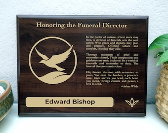 Funeral Director Gift Plaque | Personalized Poem for Morticians | Undertaker Office Decor for Funeral Homes
