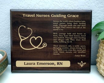 Travel Nurse Gift Plaque | Personalized Poem for Travel Nurses | Traveling Nurse Office Decor Poetry for Nursing