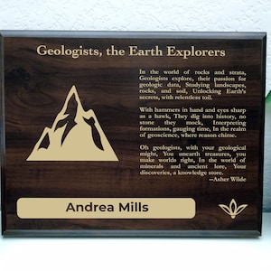 Geologists Gift Plaque | Personalized Poem for Geologic Science | Rock Hound Office Decor for Geology