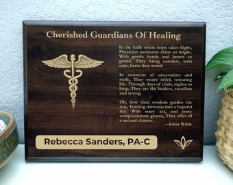 Physician Assistant Gift Plaque | Personalized Poem for Medical Support | PA Office Decor for Healthcare Helpers