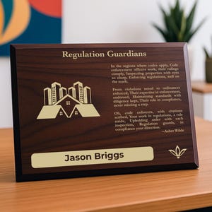 Regulatory Guardians - a Code Enforcement Officer Personalized Gift For Keeping Communities Safe Through Rules
