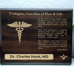 Urologist Gift Plaque | Personalized Poem for Bladder Health | Urinary Specialist Office Decor for Urology