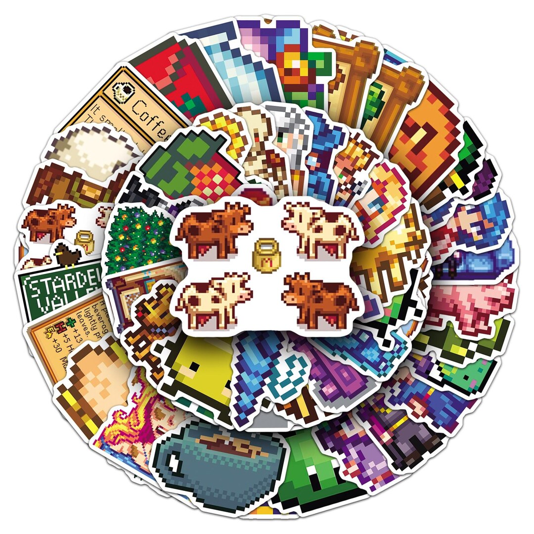 50pcs-stardew Valley Stickers | Abigail, Shane, Crops & Animals Vinyl ...