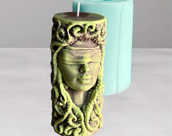 Fortuna Silicone Mold Blindfolded Lady mold Justice mold Unique Handmade candle mold Design for Candles Fortuna Soap mould Plaster Goddess