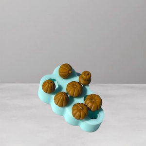 Moule en silicone citrouilles miniatures 7 en 1 moule de citrouille Halloween moule moule en plâtre moule en argile polymère moule bougie fait main moule automne savon moule