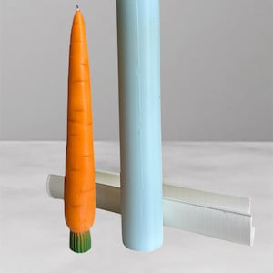 23cm 9&quot; Carrot Candle Silicone Mold – Handmade vegetable-shaped mold for wax, soap, resin Handmade mold carrot Farmhouse-style decor