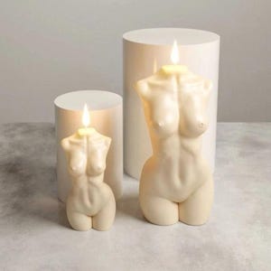 XXL 19cm 7,4&quot; 3D Body Mold Handmade Woman Body mold 3 SIZES Female body mold big size Naked body mold SET  Women Torso silicone candle mold