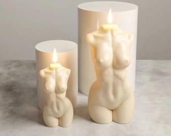 Molde corporal 3D XXL de 19 cm y 7,4 pulgadas, hecho a mano, para mujer, 3 tamaños, molde corporal femenino grande, molde corporal desnudo, conjunto, molde de silicona para vela de torso de mujer.