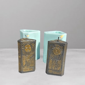 Tarot card molds The Sun candle mold Spiritual candle molds Moon phases candle mold Moon Tarot card mold Altar soap mold Ritual resin mold