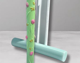 Kaarsvorm met tulppatroon – Elegante siliconen mal voor het maken van kaarsen en het maken van woondecoraties - België