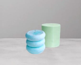 Bagels candle mold 6,8 x 6,7cm Round silicone mold Handmade candle molds SIlicone mould for making concrete Geometric candle mold