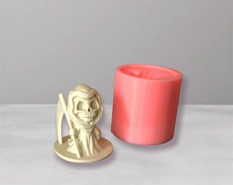 Grim Reaper SILICONE mold 8cm 3,1" high, Molds creepy Halloween Death silicone mold Soap mold spooky 3d silicone mold