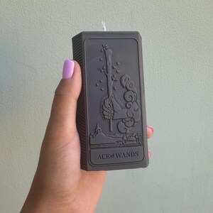 Molde para velas de as de bastos Molde de silicona para velas Moldes de cartas de tarot hechos a mano Molde para velas de adivinación Molde de alta calidad Molde de brujería Wicca imagen 3